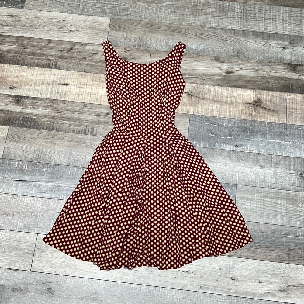 Trashy Diva Audrey Mini Dress- Wine dots (size 0)